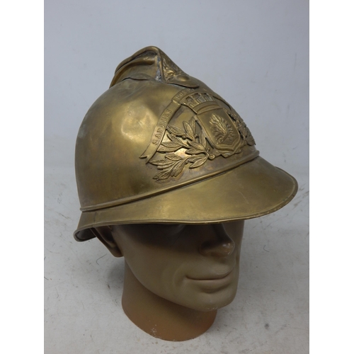 249 - A Victorian Brass French Sapeurs Pompiers Fireman's Helmet. Note: Customers must satisfy themselves ... 