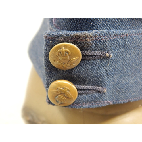 252 - A WWII  Royal Air Force (RAF) Side Cap, King's Crown buttons to the front, with J. Collett Ltd, Lond... 