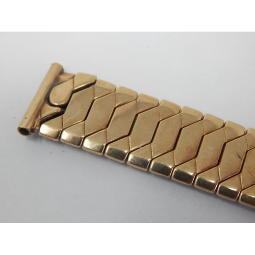 277 - 9ct Gold Expandable Watch Strap & Watch Frame: Weight 35.35g