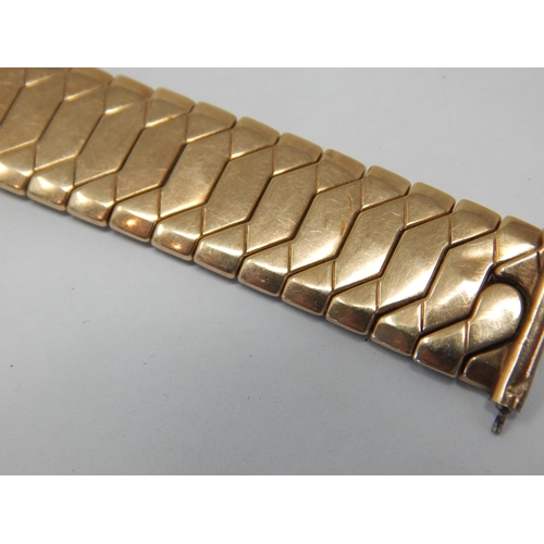 277 - 9ct Gold Expandable Watch Strap & Watch Frame: Weight 35.35g