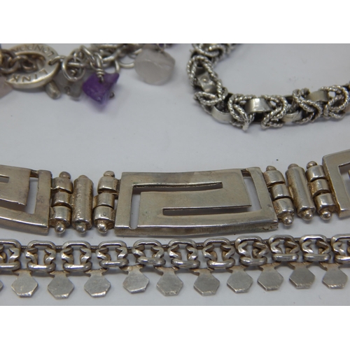 280 - A Quantity of Sterling Silver Jewellery Including a Links Bracelet, Further Bracelets, Necklaces, Br... 