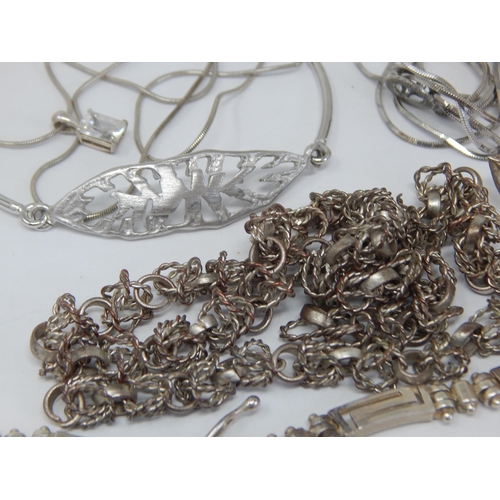 280 - A Quantity of Sterling Silver Jewellery Including a Links Bracelet, Further Bracelets, Necklaces, Br... 