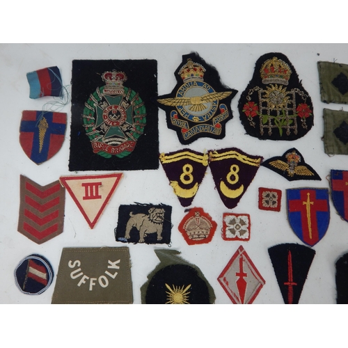 198 - A Quantity of Military Cloth Badges Including Royal Tank Corp, Rifle Brigade, RAF etc