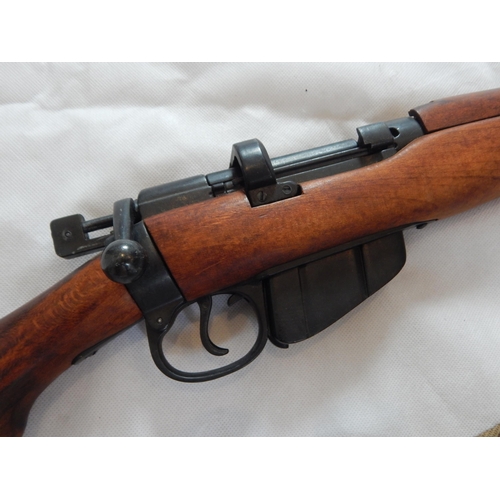 408 - WWII Lee Enfield Replica (Training Rilfe) with Genuine WWII Strap, Working Firing Action, Length 113... 