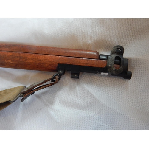 408 - WWII Lee Enfield Replica (Training Rilfe) with Genuine WWII Strap, Working Firing Action, Length 113... 