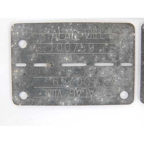 388 - WWII German Issued Prisoner of War Identity Tags: STALAG VIII C. Stalag VIII-C was a German World Wa... 