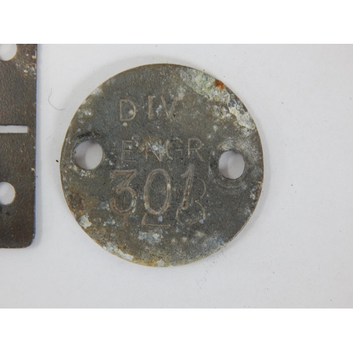 390 - WWII German Issued Prisoner of War Identity Tag: STALAG VIII C, No 100654 together with Silver Disc ... 