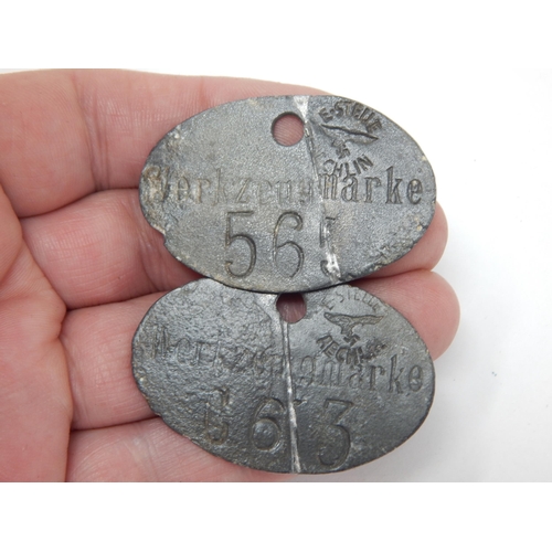 392 - WWII German WERKZEUGMARKE Identity Discs (2)