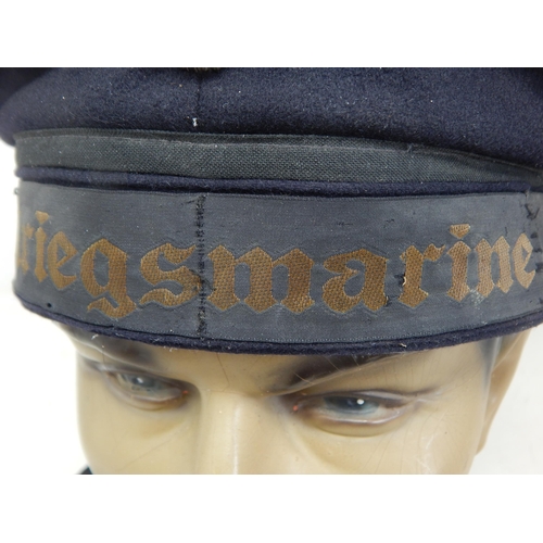 256 - WWII Kriegsmarine Cap. Note: Customers must satisfy themselves prior to bidding in regard to conditi... 