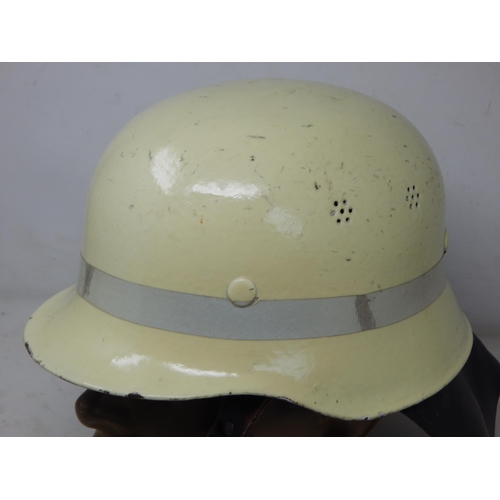 272 - German M35 Fire Helmet with Neck Protector. Please Note: Customers must satisfy themselves prior to ... 