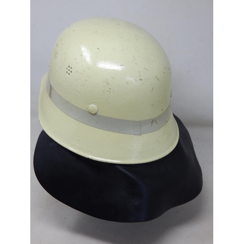 272 - German M35 Fire Helmet with Neck Protector. Please Note: Customers must satisfy themselves prior to ... 