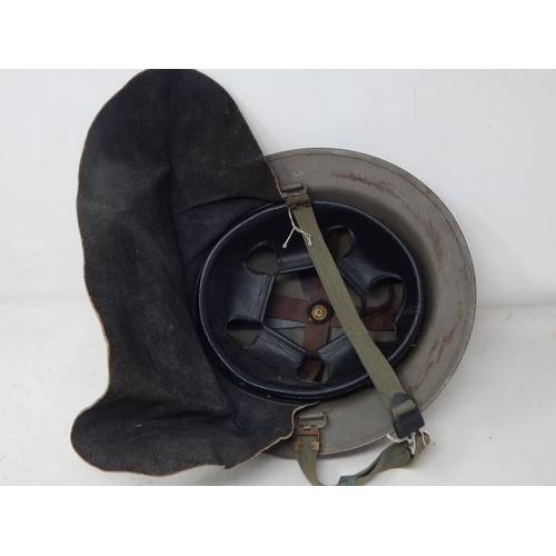 273 - WWII British Fire Helmet with Neck Protector. Please Note: Customers must satisfy themselves prior t... 