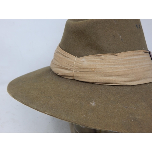 275 - WWII 1944 Dated RAF/RAAF Australian Khaki Slouch Hat. Please Note: Customers must satisfy themselves... 