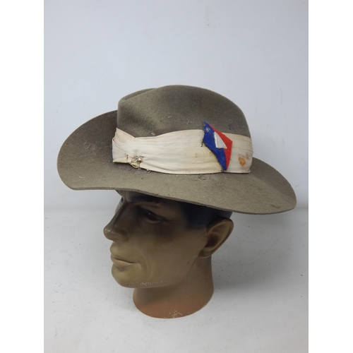 276 - WWII Khaki Felt Slouch Hat. Please Note: Customers must satisfy themselves prior to bidding in regar... 