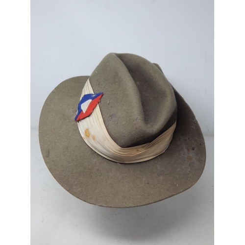 276 - WWII Khaki Felt Slouch Hat. Please Note: Customers must satisfy themselves prior to bidding in regar... 