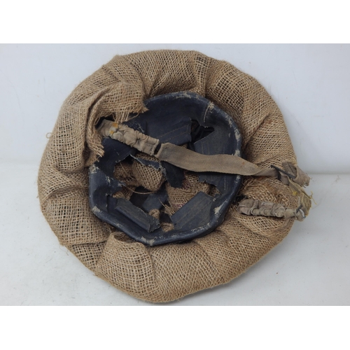 279 - WWI British Brodie Helmet with Hessian Cover. Please Note: Customers must satisfy themselves prior t... 