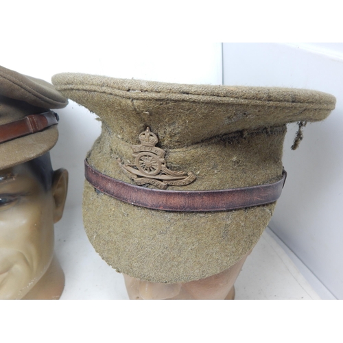 296 - WWI Officers Caps (3). Please Note: Customers must satisfy themselves prior to bidding in regard to ... 