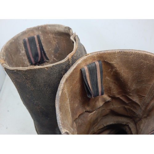 416 - WWII: A Pair of German Soldiers Leather Boots.