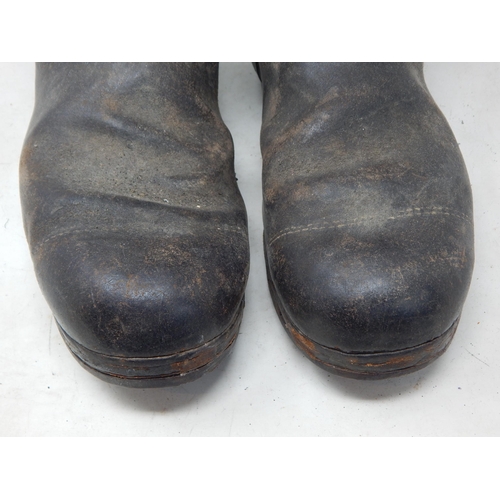 416 - WWII: A Pair of German Soldiers Leather Boots.