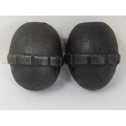436 - WWI German Egg Grenades (2) (inert)