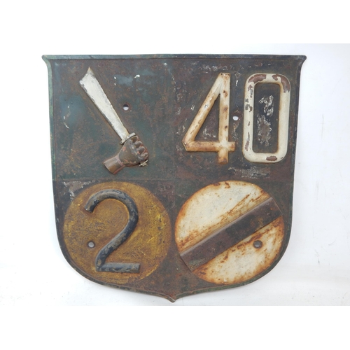 458 - WWII Cast Iron & Tin Train/Tunnel Signs (3)