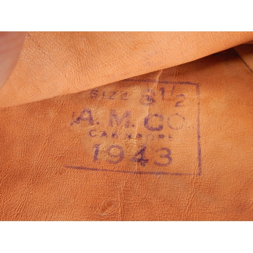 465 - WWII Air Ministry 1943 Dated Leather Gloves