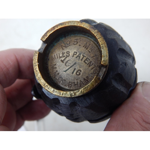 489 - WWI British No5 Mk1 Hand Grenade 1916 (Inert)