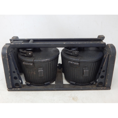 537 - WWII German MG34/MG42 Drum Magazines & Carrier.