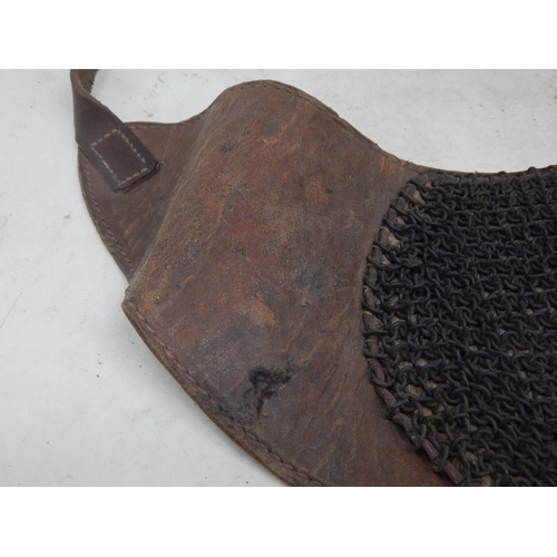 539 - WWI Tank Corp Chain Mail & Leather Protector Belt.