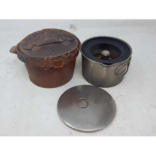 540 - WWI 1917 Dated Paraffin Trench Stove in Leather Case.