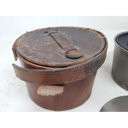 540 - WWI 1917 Dated Paraffin Trench Stove in Leather Case.