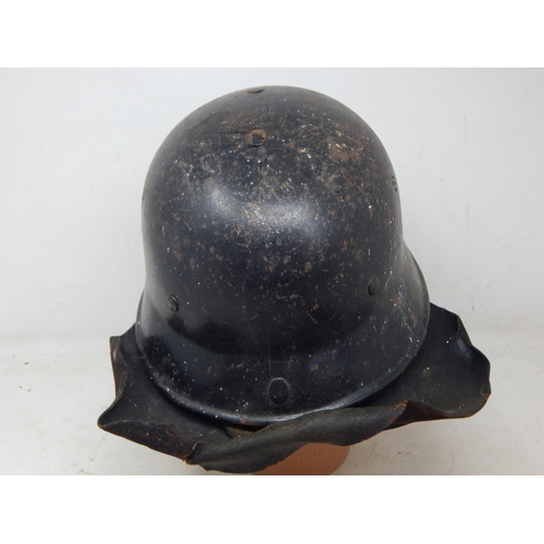 545 - German 1937 Dated M35 Helmet with Neck Protector. Please Note: Customers must satisfy themselves pri... 