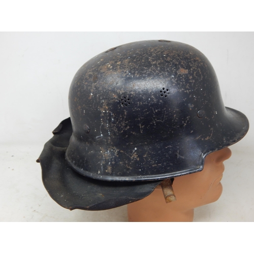 545 - German 1937 Dated M35 Helmet with Neck Protector. Please Note: Customers must satisfy themselves pri... 