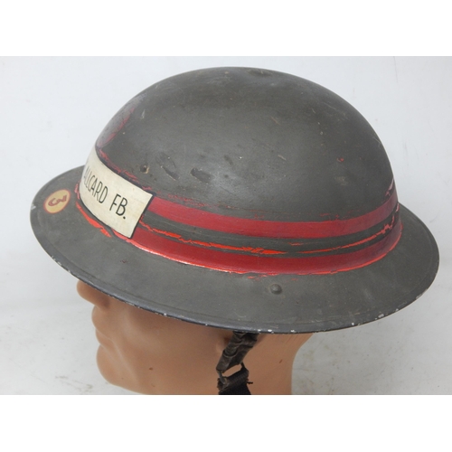 548 - WWII Easterbrook Allcard Fire Brigade Steel Helmet. Please Note: Customers must satisfy themselves p... 