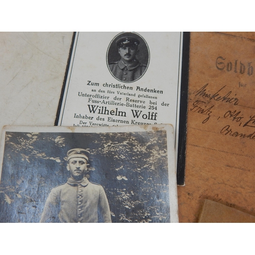 393 - WWI German Soldiers Pass Books & Photographs.