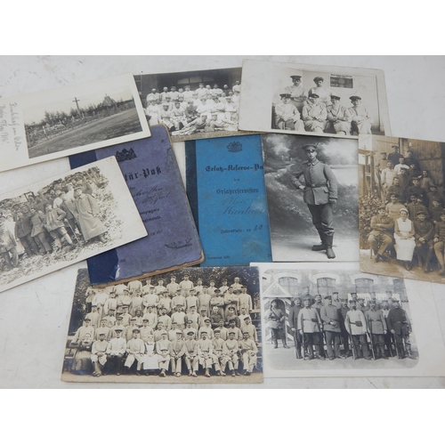 394 - WWI German Soldiers Pass Books & Photographs.