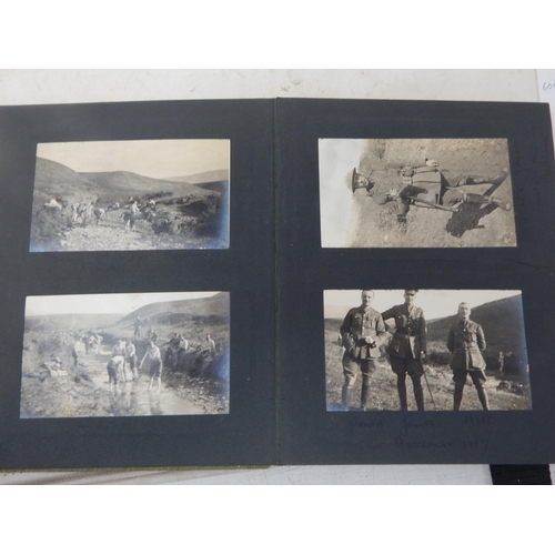 605 - WWI British Photograph Album of Troops in Macedonia 1917 with some hand written descriptions.