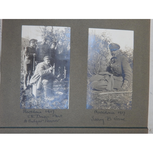 605 - WWI British Photograph Album of Troops in Macedonia 1917 with some hand written descriptions.