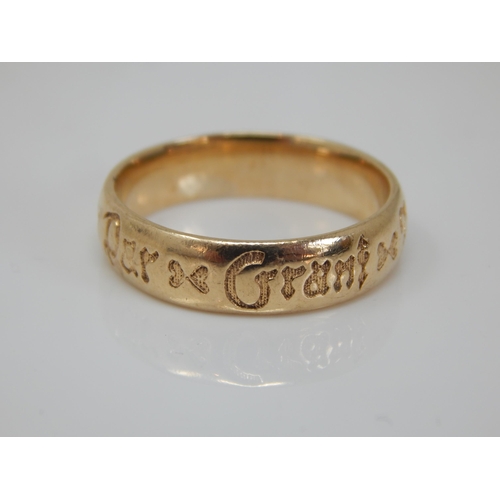 211 - 9ct Gold Love Ring: Size R/S: Weight 4.85g