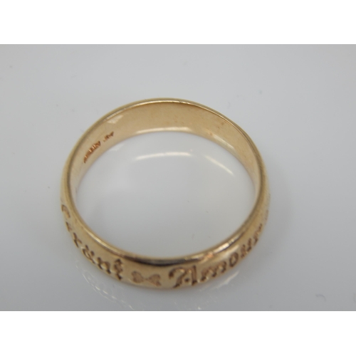 211 - 9ct Gold Love Ring: Size R/S: Weight 4.85g