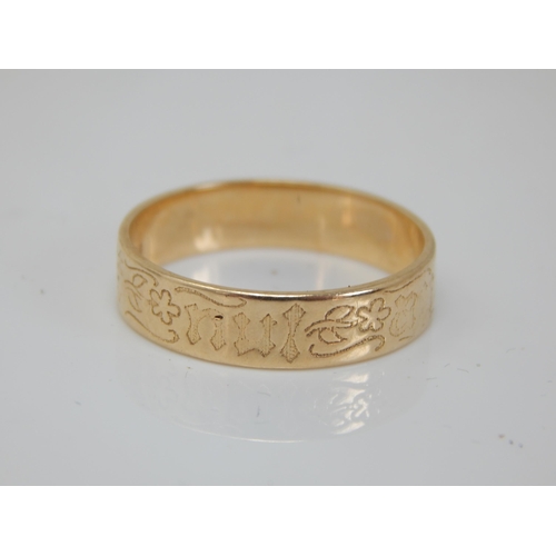 212 - 14ct Gold Love Ring: Size R/S: Weight 3.42g