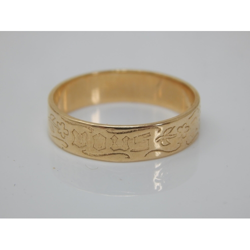 212 - 14ct Gold Love Ring: Size R/S: Weight 3.42g