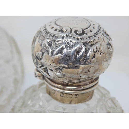 109 - Edwardian Silver Mounted Perfume Bottles: Various Dates & Makers (3)