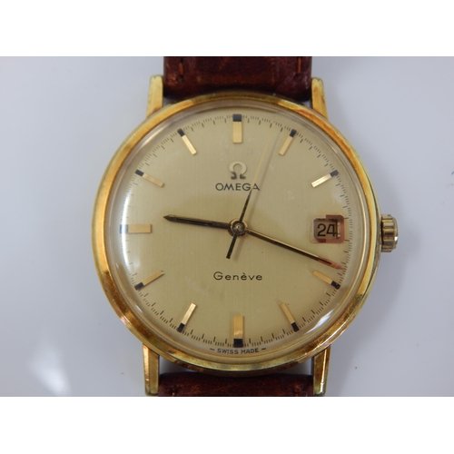 151 - Gentleman's OMEGA Geneve Manual Wind Gold Plated Wristwatch with Date Aperture & Sweep Seconds Hand ... 