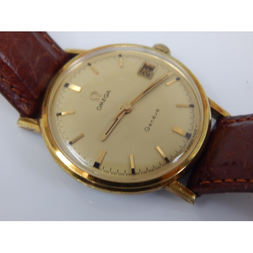 151 - Gentleman's OMEGA Geneve Manual Wind Gold Plated Wristwatch with Date Aperture & Sweep Seconds Hand ... 