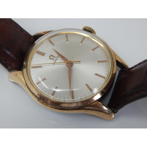 154 - Gentleman's OMEGA Manual Wind Gold Plated Wristwatch with Silver Dial & Sweep Seconds Hand on Origin... 