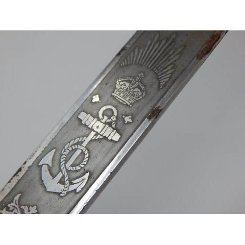 330 - Edwardian George V Naval Midshipman’s Dirk, with engraved name 