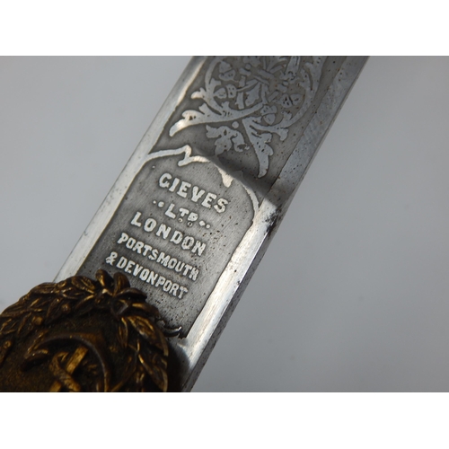 330 - Edwardian George V Naval Midshipman’s Dirk, with engraved name 