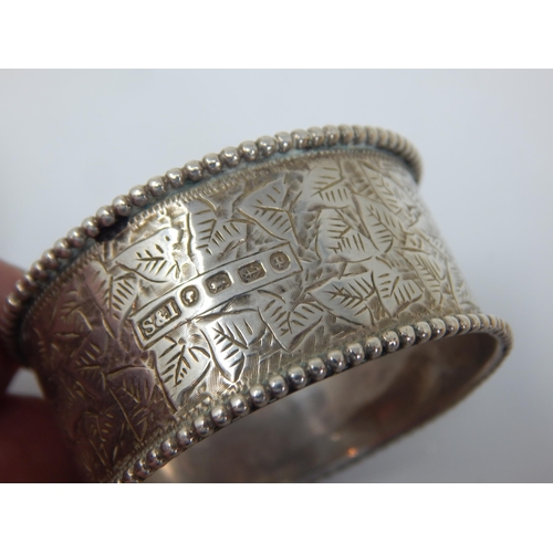 117 - A Quantity of Hallmarked Silver Oddments Including Napkin Rings, Small Basket & a Jar Lid: Various D... 