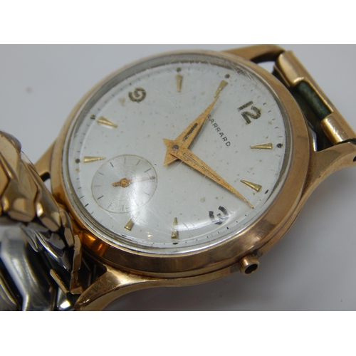 218 - Gentleman's 9ct Gold Garard Wristwatch with Presentation Inscription from De-Havilland on Gold Plate... 